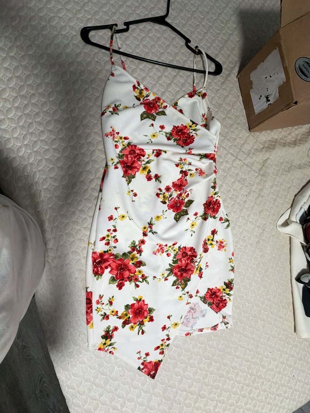Coco Avante Floral Print Sleeveless Asymmetrical Mini Dress